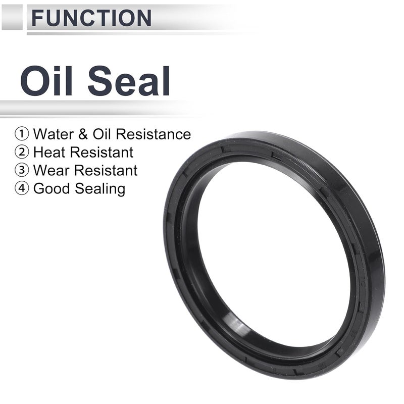RATCHROLL Universal Oil Seal TC Double Lip W Steel Spring Seal Ring Rotary Shaft Seal 55x68x8mm High Pressure NBR Rubber Black 5 Pcs - Image 3